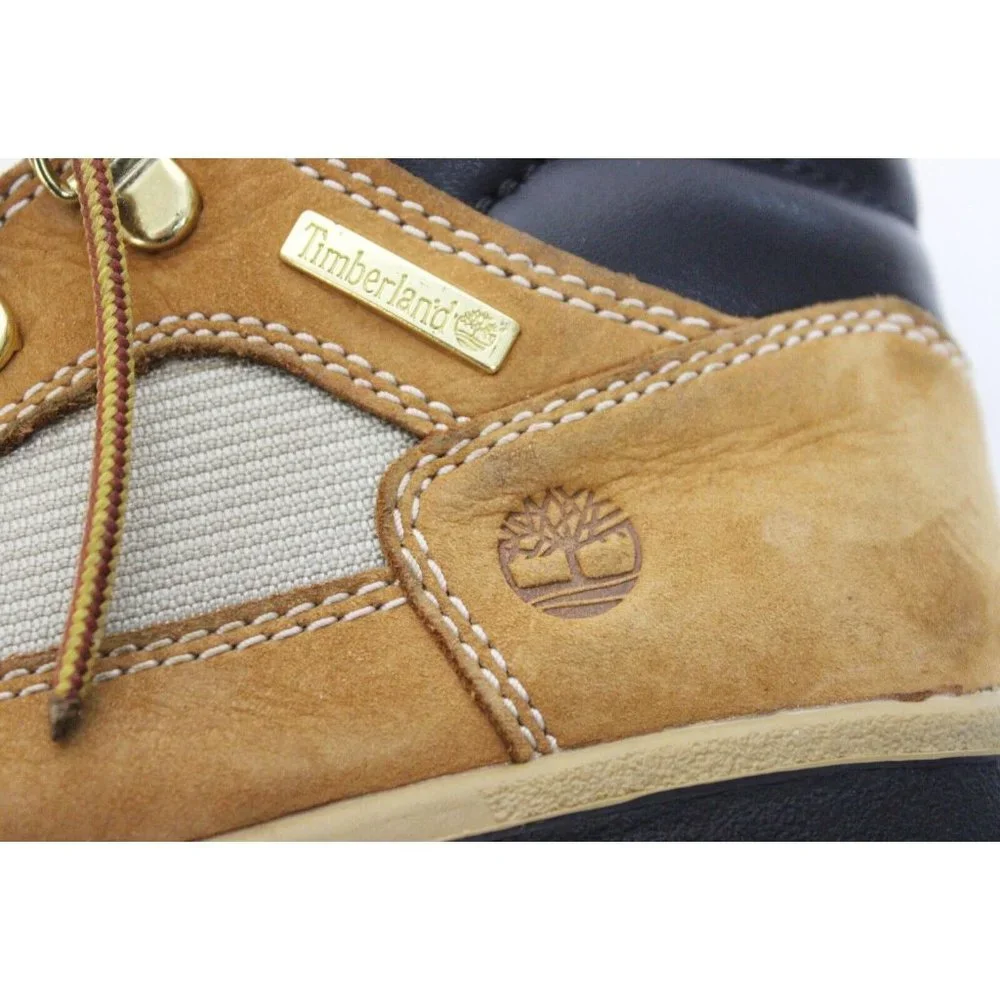 Timberland Baby Shoes sz 12 Tan Leather Hiking Boots Mesh Suede Walking Non-Slip
